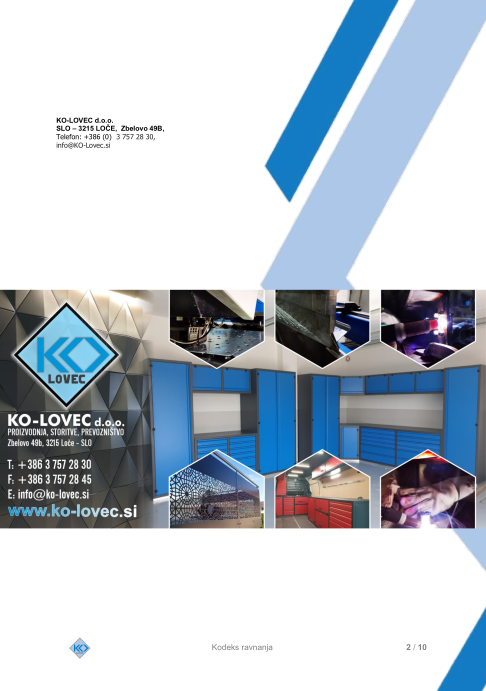 KO-LOVEC d.o.o. Code of Conduct (Slovenian)